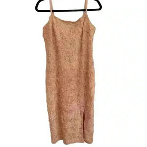 Women's CHRISTIAN SIRIANO New York OrangeTextured Spaghetti Strap Dress. Size 6